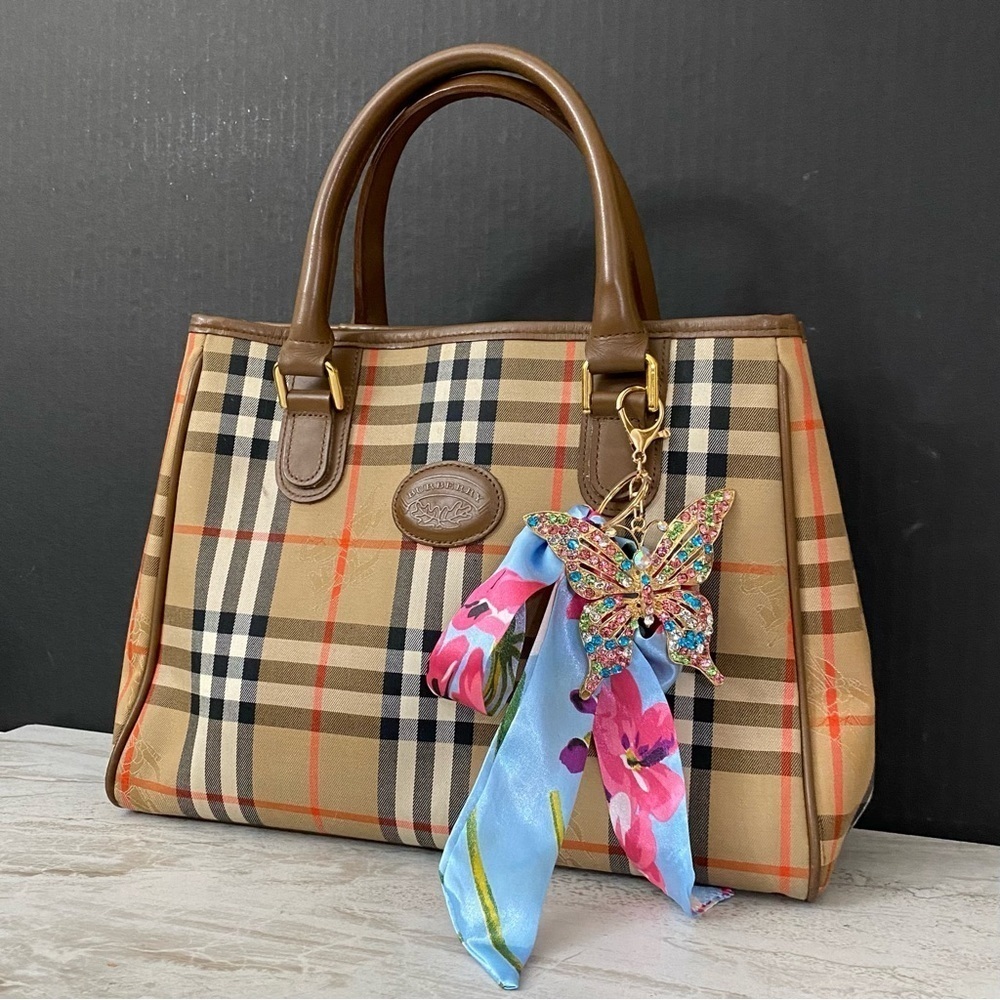BURBERRY Nova Check Canvas and Leather Handbag 👜 - Picture 6 of 17